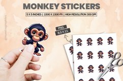 Monkey|Printable Animal Sticker Product Image 1