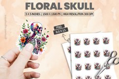 Floral Skull|Printable Animal Sticker Product Image 1
