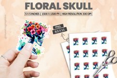 Floral Skull|Printable Animal Sticker Product Image 1