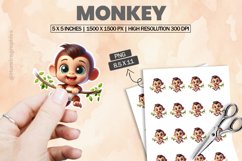 Monkey |Printable Animal Sticker Product Image 1
