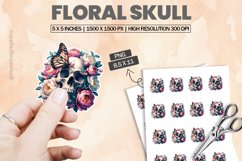 Floral Skull|Printable Animal Sticker Product Image 1