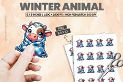 Winter Animal|Printable Animal Sticker Product Image 1