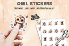 Owl|Printable Animal Sticker Product Image 1