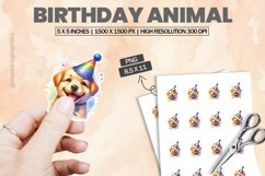 Birthday Animal |Printable Animal Sticker Product Image 1
