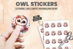 Owl|Printable Animal Sticker Product Image 1