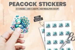 Peacock|Printable Animal Sticker Product Image 1