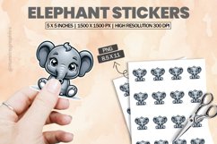Elephant|Printable Animal Sticker Product Image 1