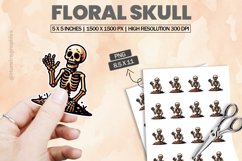 Floral Skull|Printable Animal Sticker Product Image 1