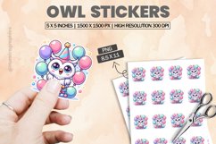Owl|Printable Animal Sticker Product Image 1