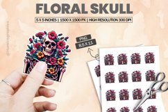 Floral Skull|Printable Animal Sticker Product Image 1