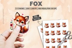 Fox|Printable Animal Sticker Product Image 1