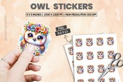 Owl|Printable Animal Sticker Product Image 1