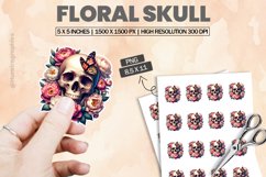 Floral Skull|Printable Animal Sticker Product Image 1