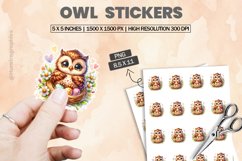 Owl|Printable Animal Sticker Product Image 1