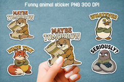 Funny Animal Stickers PNG | Retro sticker printable Product Image 1