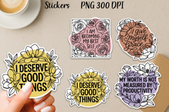 Positive Affirmation Floral Sticker PNG Printable Product Image 1