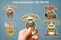 Retro Animal Sticker PNG | Sarcastic Sticker Printable Product Image 1