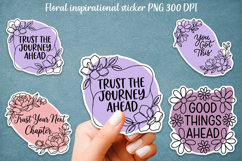 Floral Inspirational Quote Stickers PNG Product Image 1