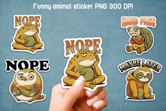 Retro Animal Sticker Design | Sarcastic Sticker Printable Product Image 1