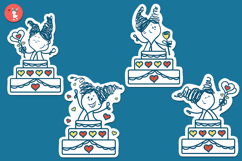 Sticker set. Girls in a cake Product Image 2