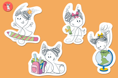Sticker set with girls. Back to school Product Image 2