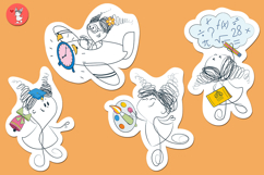 Sticker set with girls. Back to school Product Image 3