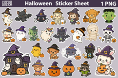 Halloween Sticker Sheet | Cute Characters Sticker Product Image 1