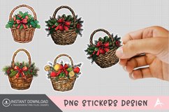 Christmas basket Sticker Clipart Product Image 1