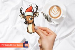 Adorable Christmas Deer Sticker, Christmas Sticker Product Image 1