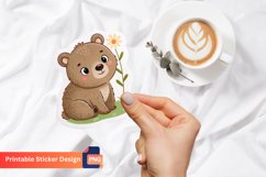 Baby bear with flower Sticker Product Image 1