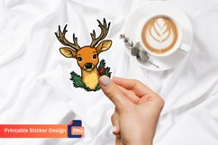 Adorable Christmas Deer Sticker, Christmas Sticker Product Image 1