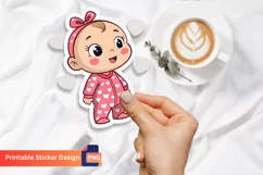 Cute Girl Sticker, Valentine Baby Girl Sticker Product Image 1