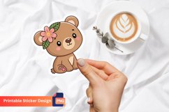 Baby bear with flower Sticker Product Image 1