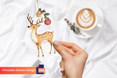 Christmas Deer Sticker, Festive Deer sticker Product Image 1
