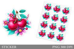 Cherry Stickers Design. Berries Sticker Printable Product Image 1