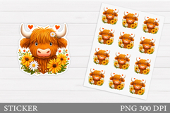 Cute Cow Sticker Design. Cow Sticker Printable Product Image 1