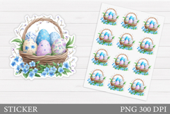 Easter Sticker Design. Easter Eggs Sticker Printable Product Image 1