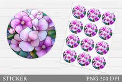 Flowers Sticker Design. Floral Sticker Printable Product Image 1
