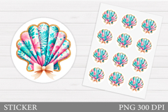Seashell Sticker Design. Sea Sticker Printable Product Image 1