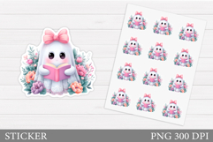 Cute Ghost Sticker Design. Cute Halloween Sticker Product Image 1