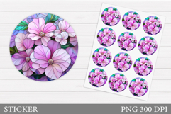 Flowers Sticker Design. Floral Sticker Printable Product Image 1