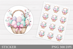 Easter Eggs Sticker Printable. Easter Sticker Design Product Image 1