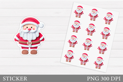 Santa Claus Sticker Design. Christmas Sticker Printable Product Image 1