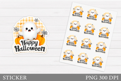 Cute Ghost Sticker Printable. Cute Halloween Sticker Design Product Image 1