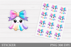 Cute Ghost Sticker Printable. Cute Halloween Sticker Design Product Image 1
