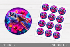 Turtle Sticker Design. Sea Turtle Sticker Printable Product Image 1