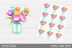 Tulips Sticker Design. Flowers Sticker Printable Product Image 1