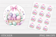 Easter Sticker Design. Easter Eggs Sticker Printable Product Image 1