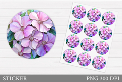 Flowers Sticker Design. Floral Sticker Printable Product Image 1