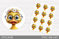 Cute Goose Sticker Design. Funny Goose Sticker Printable Product Image 1